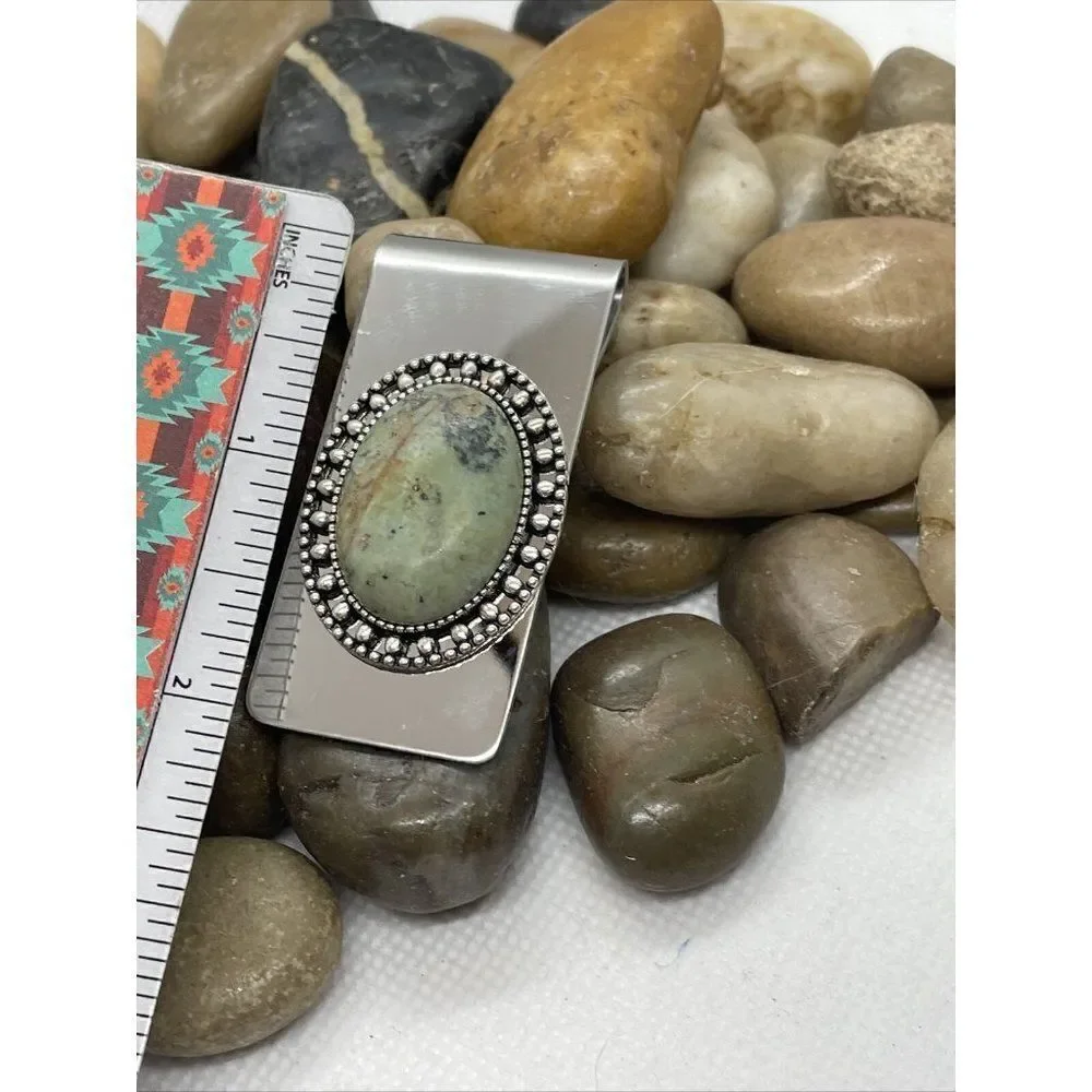 TURQUOISE Western Money Clip Stainless Steel UNIQUE Quality Wedding Party Gift